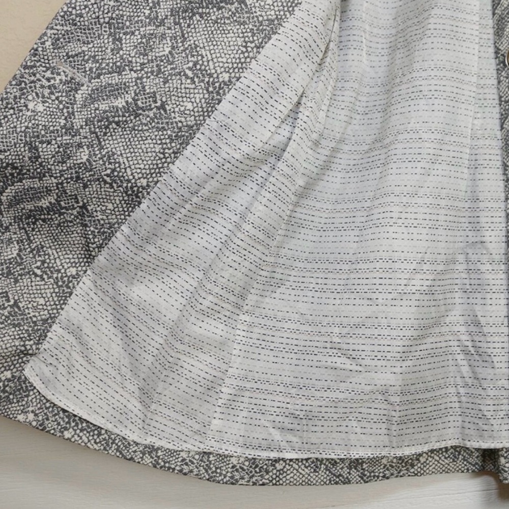 CAbi Camille Gray Snakeskin Python Print Trench J… - image 4